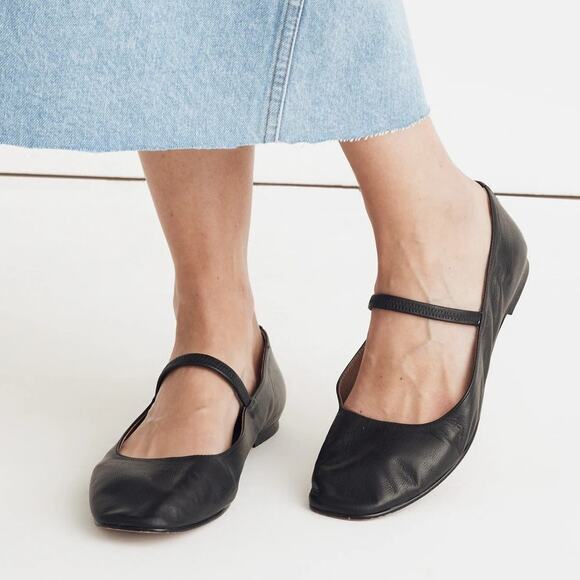 Madewell Shoes - NWOB Madewell Greta Leather Mary Jane Ballet Flat Shoes Black Women's Size 8.5M